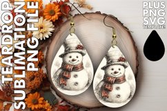 Magical Snowman Teardrop Earring Design PNG Product Image 1