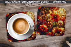 Flowers Coaster Sublimation, Spring Coaster PNG Design Product Image 1