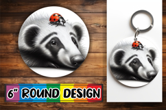 Cheerful Round Car Coaster PNG, Cute Animals Product Image 1