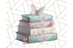 Cottagecore Butterfly and Book PNG Clipart Reading Elements Product Image 2