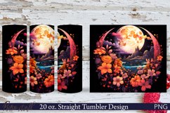 Floral Moon Tumbler Wrap | 20 oz. | Mystical Design Product Image 1