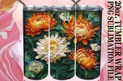 3D Spring Flowers Tumbler Wrap - 20oz Design Product Image 1