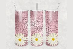Chamomile Pink Ornament glitter 20 oz tumbler sublimation Product Image 1