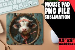 Sublimation Mouse Pad Adorable Cow PNG Product Image 1
