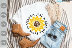 Just A Girl Who Loves Sunflowers SVG Cut Files/ Boho Girl Product Image 2