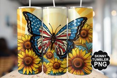Butterfly and Sunflower Tumbler Wrap for Sublimation Product Image 1