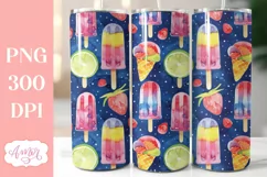 Ice popsicle tumbler wrap, Summer tumbler sublimation PNG Product Image 2