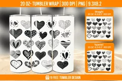 3D Cute Heart Tumbler Wrap Designs, Sublimation Wrap Product Image 1