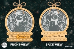 Christmas Snowglobe Ornament Laser Cut | Glowforge | SVG Product Image 2