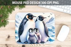Watercolor Penguin Mouse pad Sublimation - Animal PNG Design Product Image 1