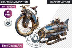 Steampunk Winter Fantasy Sublimation Graphics PNG clipart Product Image 1