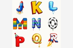 Birthday Alphabet PNG Bundle | 26 Boys Letters, Party Product Image 3