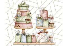 Christmas Sweet Shoppe Clipart PNG, Pastel Bakery Art Product Image 2
