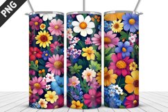 Flowers Tumbler Wrap | Sublimation Design | Tumble PNG Product Image 1