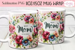 Mom Photo Mug Wrap and coaster sublimation PNG, Mother's day Product Image 3