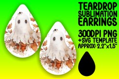Watercolor Halloween Fun Teardrop Earring PNG Product Image 1