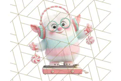 Kawaii Christmas Yeti PNG Clipart, Cute Bigfoot Holiday Art Product Image 2