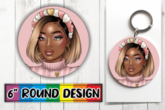Radiant Car Coaster Circle PNG, Afro Girl Product Image 1