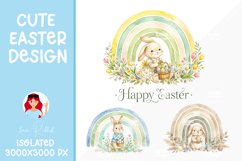 Easter Bunny PNG, Happy Easter Sublimation Design Product Image 1
