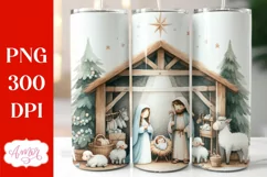 Christmas nativity tumbler wrap PNG for sublimation Product Image 1