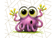 Quirky Monster Clipart PNG, Funny Spooky Creatures Product Image 2