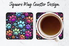 Paws Mug coaster | Coaster | Sublimation Design Product Image 1