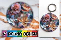 Vibrant Floral Keychain Sublimation Product Image 1