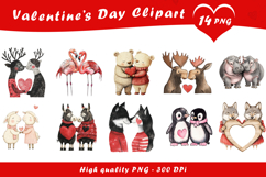 Valentine Animal Pairs Clipart PNG Product Image 1
