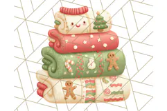 Santa’s Pajama Day Clipart, Cute Christmas Bedtime PNG Product Image 2