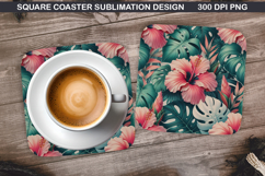 Flowers Coaster Sublimation, Spring Coaster PNG Design Product Image 1