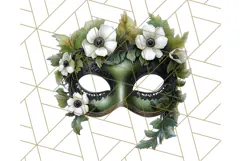 Vintage Garden Masquerade Floral Eye Mask PNG Clipart Product Image 2