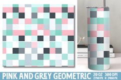 Pink and Grey Geometric Papers Tumbler Wrap Product Image 1
