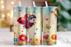 Ladybug Valentine's Day Tumbler Wrap Sublimation Product Image 1