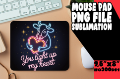 Joyful Mouse Mat Design PNG, Cute Cow Product Image 1