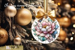 Stained glass floral round ornament sublimation png Product Image 1