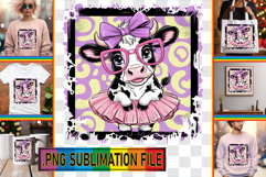 Dazzling PNG Art for TSHIRTS, Cute Cow Product Image 1