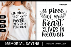 Heartfelt Memorial Quote SVG | A Piece Of My Heart Product Image 1