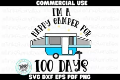 Happy Camper for 100 days - Camping svg - 100 days of school Product Image 1
