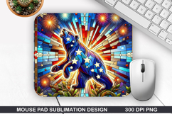 Bear Mouse Pad Sublimation, 4th Of July Mouse Pad PNG Product Image 1