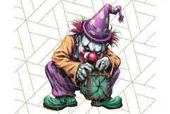 Creepy Clown Halloween PNG Clipart, Spooky Circus Art Product Image 2