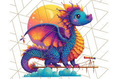 Cute Fantasy Dragon Clipart PNG, Bold Baby Dragon Clip Art Product Image 2