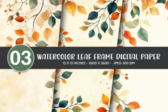 Leaf Frame Digital Paper Product Image 1