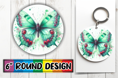 Unique Car Coaster Round Design, Butterfly Product Image 1