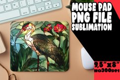Colorful Stained Glass Bird Mouse Pad Design PNG Product Image 1