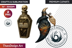 Halloween Hag&#039;s Potions PNG Clipart spooky gothic bottle Product Image 1