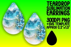 Floral Teardrop Earrings - Sublimation Design Product Image 1