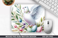 Dove Mouse Pad Sublimation, Easter Mouse Pad PNG Design Product Image 1