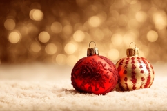 Red Christmas Balls Background Design, Holiday Background Product Image 1