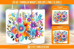 Cute Flower Seemless Tumbler Wrap Designs, Sublimation Wrap Product Image 1