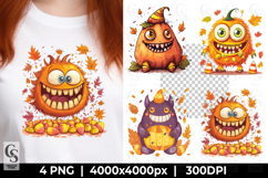 Fall Monster Clipart Sublimation PNG Product Image 1